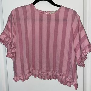 ZARA Pink Striped Top